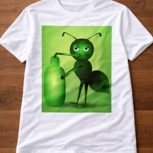 White adult T-shirt featuring an original artwork by Serj Éty’n.