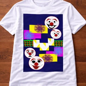 White adult T-shirt featuring an original artwork by Serj Éty’n.