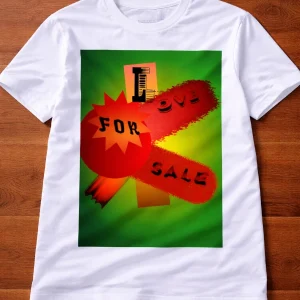 White adult T-shirt featuring an original artwork by Serj Éty’n.