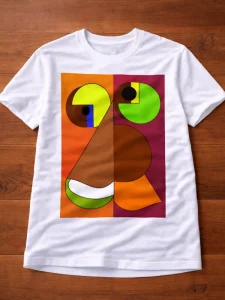 White adult T-shirt featuring an original artwork by Serj Éty’n.
