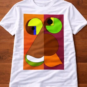White adult T-shirt featuring an original artwork by Serj Éty’n.