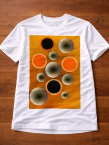 White adult T-shirt featuring an original artwork by Serj Éty’n.