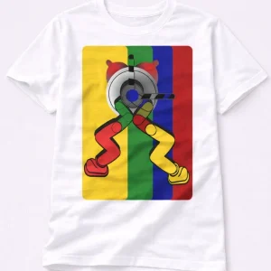 White adult T-shirt featuring an original artwork by Serj Éty’n.